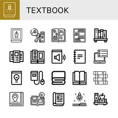 textbook icon set