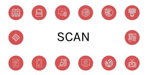 scan simple icons set