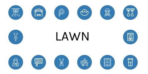 lawn simple icons set
