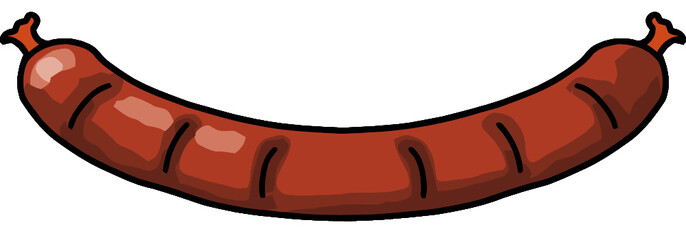 hand drawn cartoon style sausage