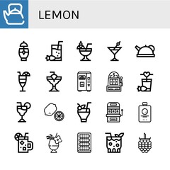 Set of lemon icons