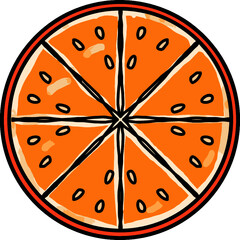 hand drawn cartoon style orange