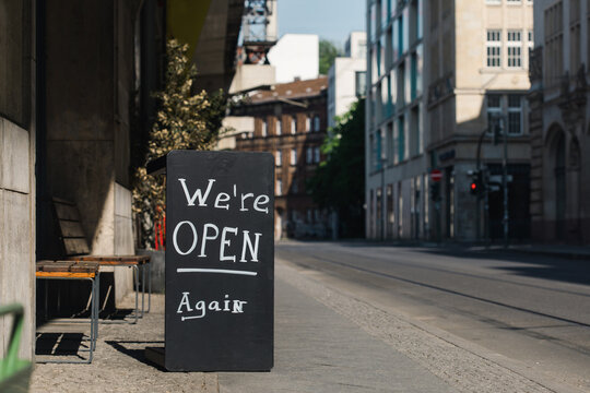 We're Open Again Cafe Sign