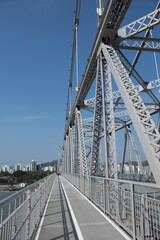 Parte lateral da Ponte Hercílio Luz, Florianópolis, Santa Catarina, Brasil, turismo, viagem, restaurada, símbolo de Florianopolis