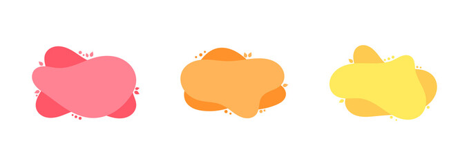 Flat design amoeba banners, warm colors.