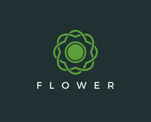minimal flower logo template - vector illustration