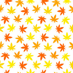 Colorful autumn leaves seamless pattern.