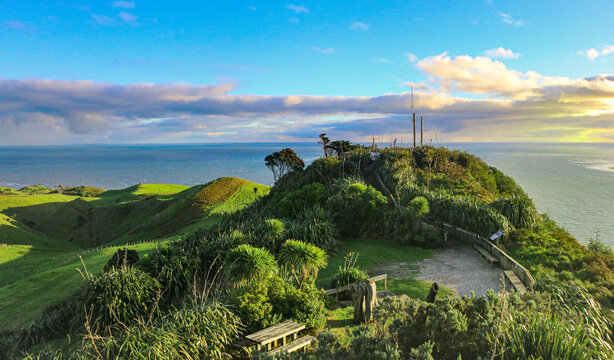 sunset in the mountains - Manukau Heads New Zealand 