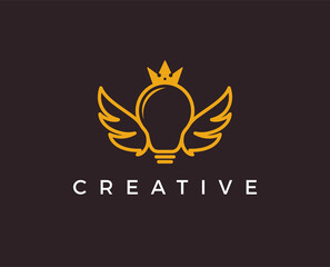 minimal idea bulb logo template - vector illustration