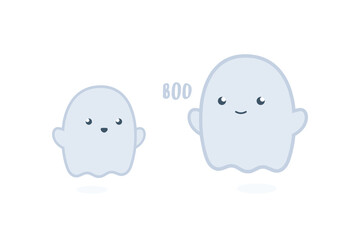 Cute Ghost Character Vector Illustration Background