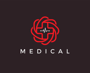 minimal medical logo template - vector illustration