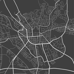 Urban city map of Wiesbaden. Vector poster. Grayscale street map.