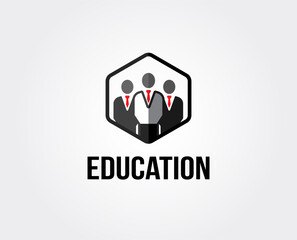 minimal students logo template - vector illustration