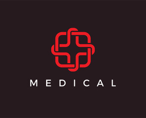 minimal medical logo template - vector illustration