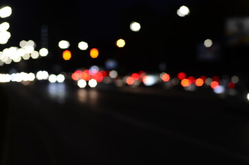blurred night city