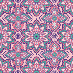 Mandala pattrn Beautiful colorful greeting card. Vector illustration. Arab, Indian ornament.