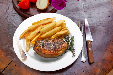 Fresh grilled meat. Grilled beef steak