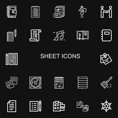 Editable 22 sheet icons for web and mobile