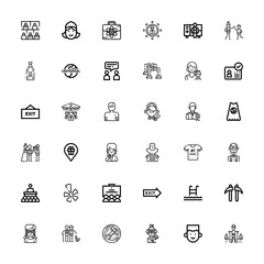 Editable 36 people icons for web and mobile