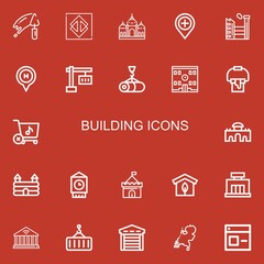 Editable 22 building icons for web and mobile
