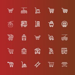 Editable 25 trolley icons for web and mobile