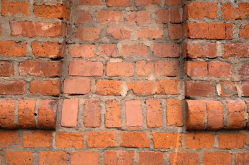 Abstract background of an old red brick wall