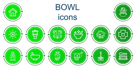 Editable 14 bowl icons for web and mobile