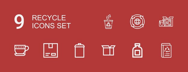 Editable 9 recycle icons for web and mobile