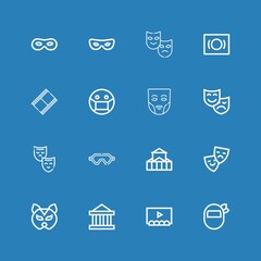 Editable 16 theatre icons for web and mobile