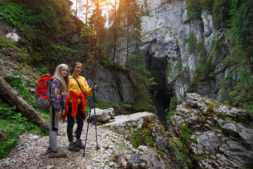 girls hiker on a path