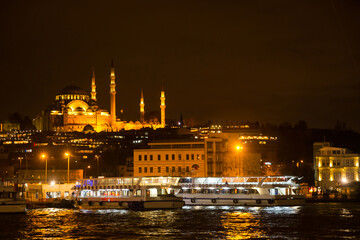 View of the Istanbul night city