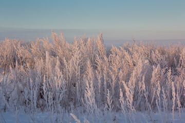 Beautiful sunrise in the Dnipro surroundings