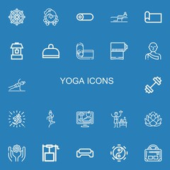 Editable 22 yoga icons for web and mobile