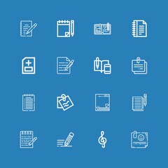 Editable 16 memo icons for web and mobile