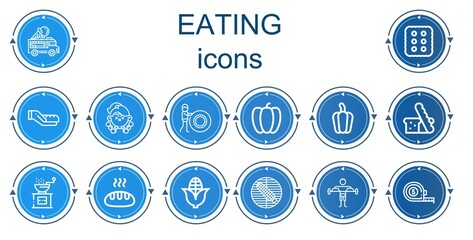 Editable 14 eating icons for web and mobile