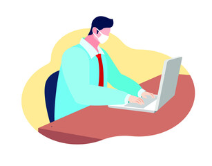 men work with health protocols