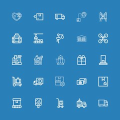 Editable 25 delivery icons for web and mobile