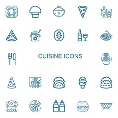 Editable 22 cuisine icons for web and mobile