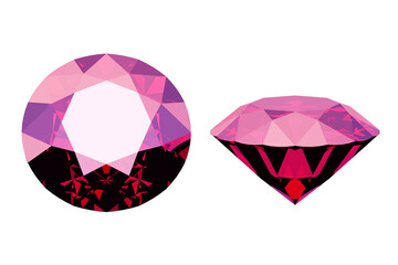 ruby stone, precious red diamond, 3d illustration