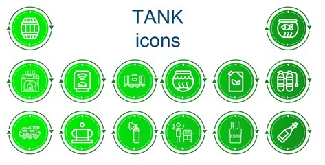 Editable 14 tank icons for web and mobile
