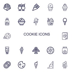 Editable 22 cookie icons for web and mobile