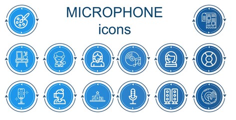 Editable 14 microphone icons for web and mobile