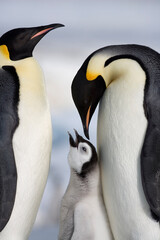 Emperor Penguins and Chicks, Antarctica