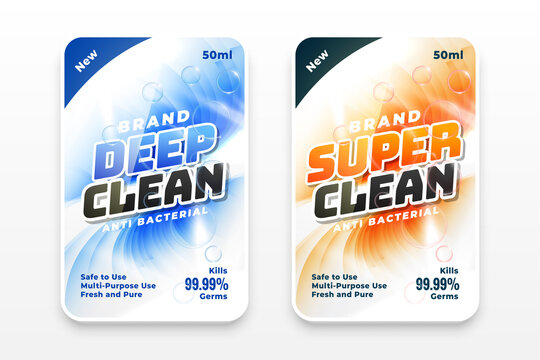 Super Cleaner And Disinfectant Labels Set Of Two