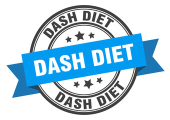 dash diet label sign. round stamp. band. ribbon