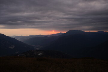 sunset in the mountains