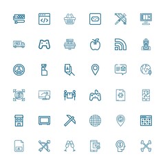 Editable 36 app icons for web and mobile