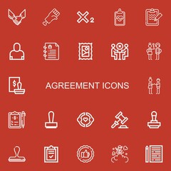 Editable 22 agreement icons for web and mobile