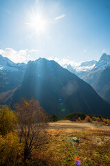 hiking in the mountains of caucasus