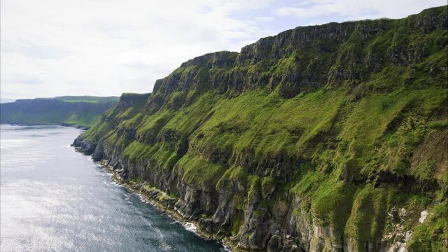 Aerial, Irish coastal cliffs